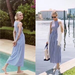 EUC Hill House Cosima Blue White dress